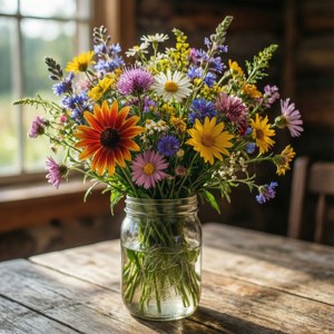 Wildflower Mason Jar