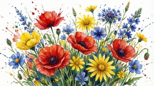 Wildflower Watercolor Splash