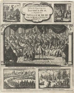 Willem III woont als koning een zitting bij van het parlement, 1689