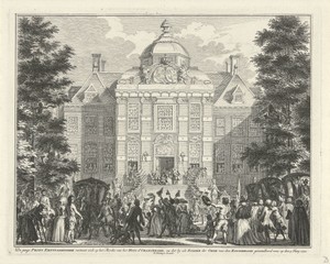 Willem V vertoont zich als Ridder van de Kousenband, 1752