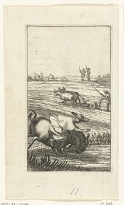 Willemynken valt van paard en boer ploegt akker