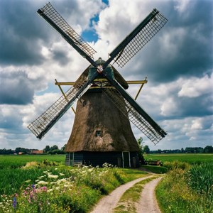 Windmill in Meppel Fields