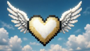 Winged Pixel Heart