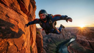 Wingsuit Escape Over Cliffs