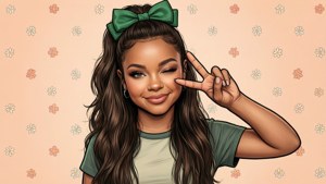 Wink Peace Green Bow