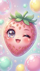 Winking Strawberry Bubbles