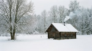 Winter Cabin Scene