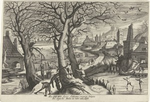 Winter, een landschap met houthakkers