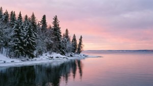 Winter Fjord Sunset