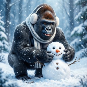 Winter Fun Gorilla