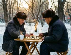 Winter Game in Park