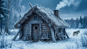 Winter Hut in the Snow