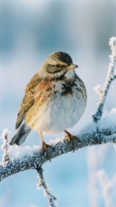 Winter Lark on Branch