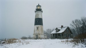 Winter Lighthouse Solitude
