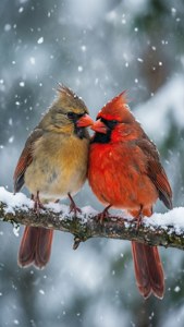 Winter Love Birds