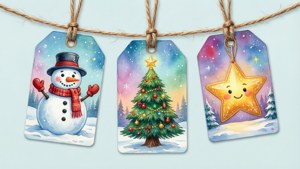 Winter Scene Tags Set