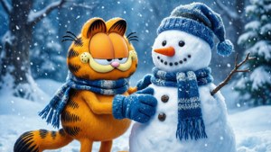 Winter Snowman Garfield