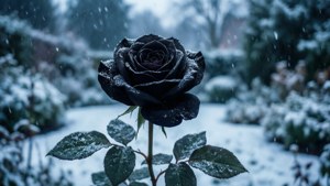 Winter Solitary Black Rose