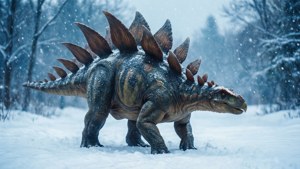 Winter Stegosaurus