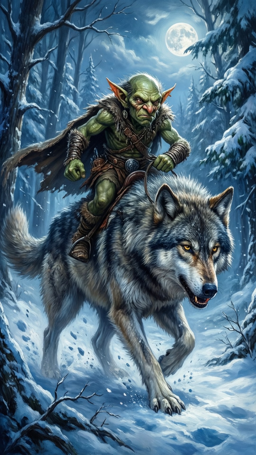 Winter Wolf Rider by Wallpapers.art Studio