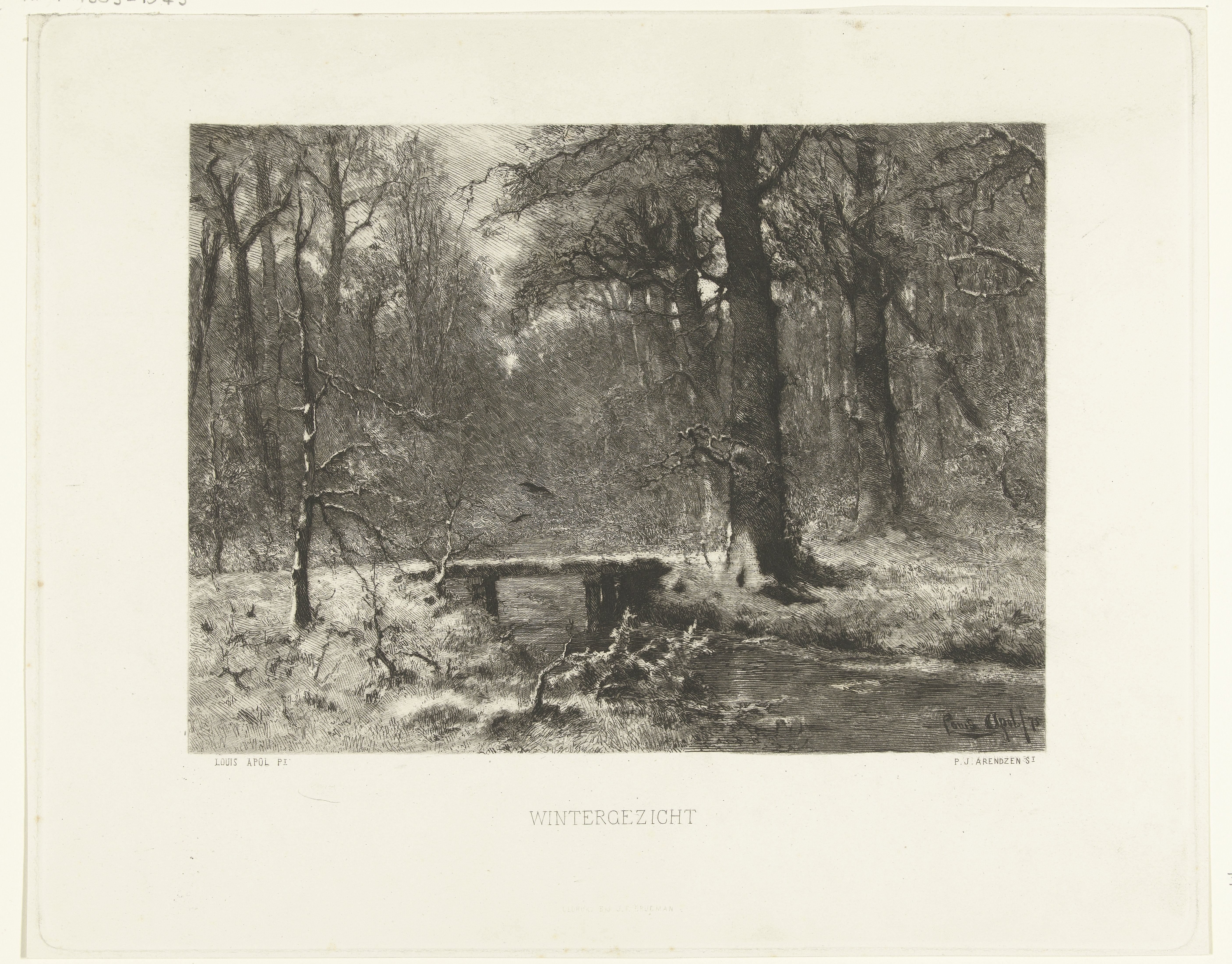 Wintergezicht in het Haagse bos by Petrus Johannes Arendzen