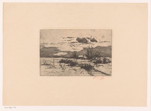 Winterlandschap met boerderij