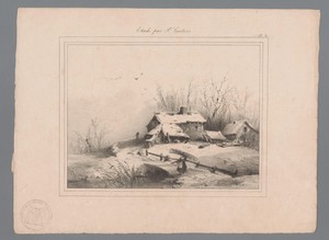 Winterlandschap met boerderij