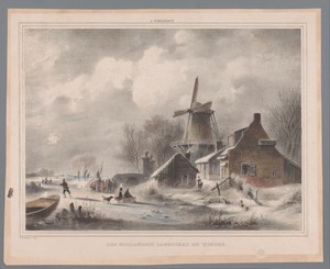 Winterlandschap met molen