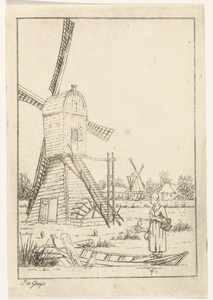 Winterlandschap met molen