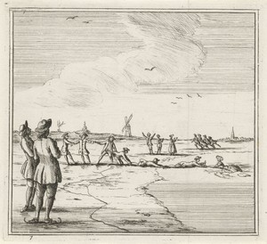 Winterlandschap met schaatsers