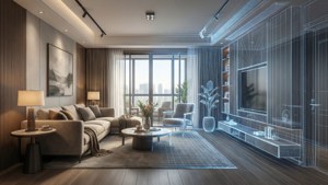 Wireframe Living Room