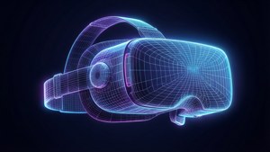 Wireframe Neon Headset
