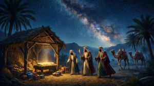 Wise Men Arrive at Manger