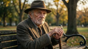 Wise Old Man on Bench