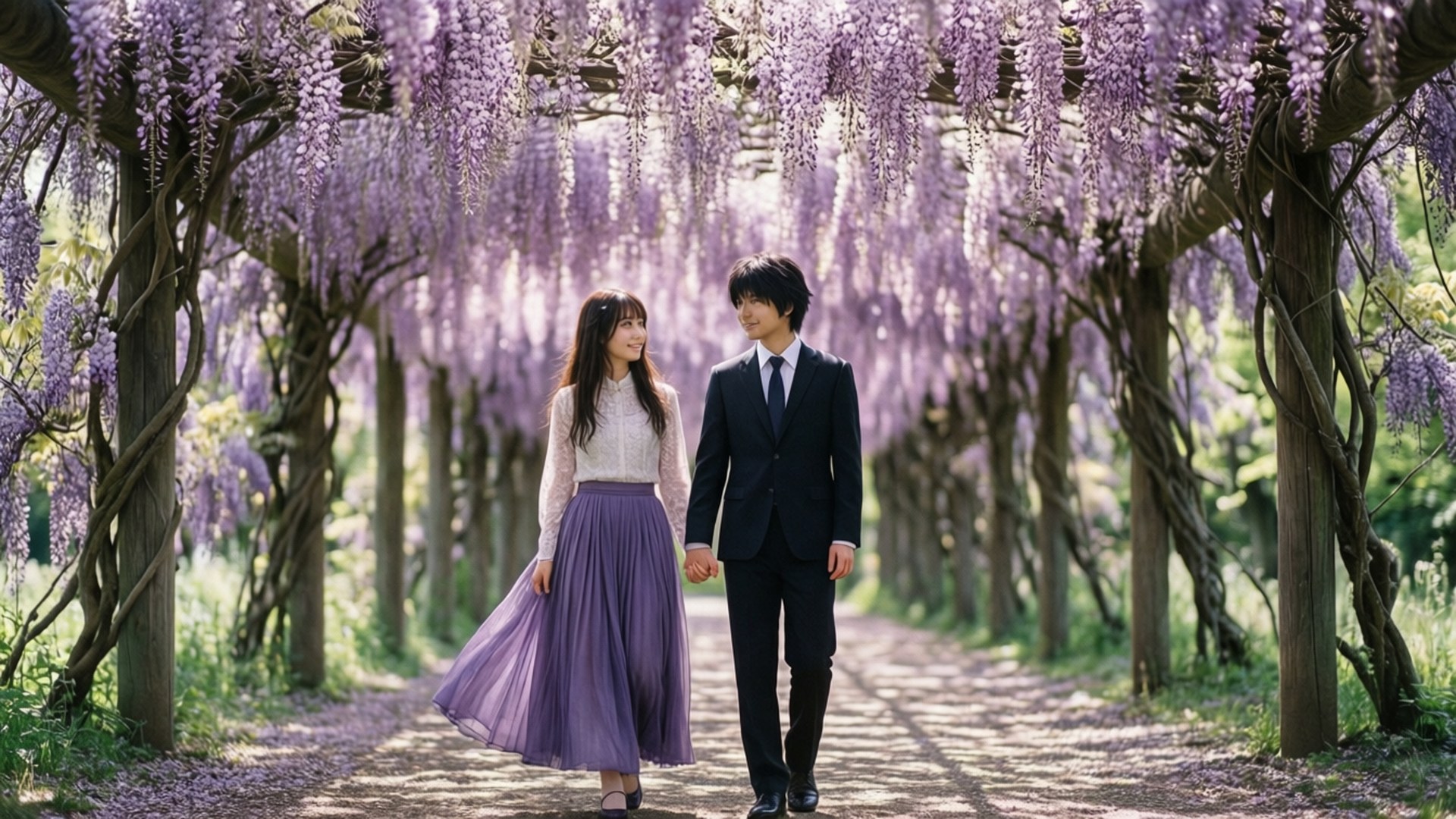 Wisteria Lane Walk by Wallpapers.art Studio