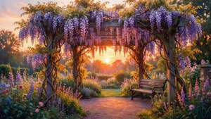 Wisteria Pergola Sunset