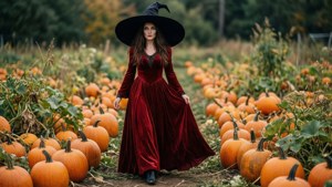 Witch in Pumpkin Patch