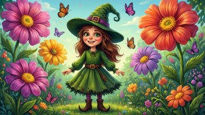 Witch in the Flower Garden