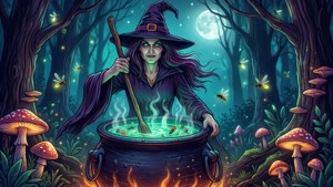 Witch in the Glowing Forest