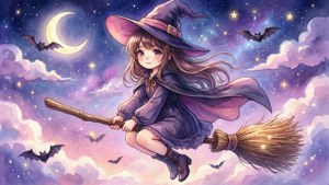 Witch Riding Broomstick