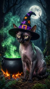 Witch's Lykoi Familiar
