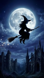 Witch's Moonlit Flight