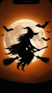 Witch Silhouette Moon