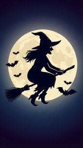 Witch Silhouette Moon