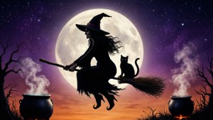Witch Silhouette Moon