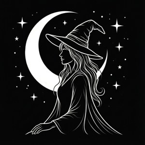 Witch Under Crescent Moon