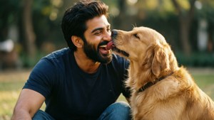 With Golden Retriever