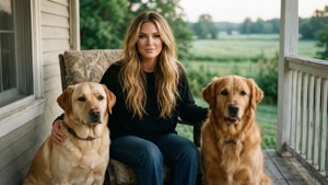 With Her Dogs