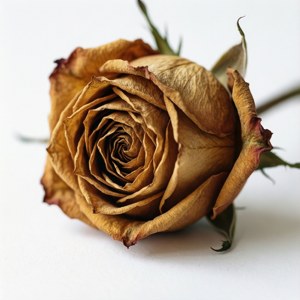 Withered Rose on White