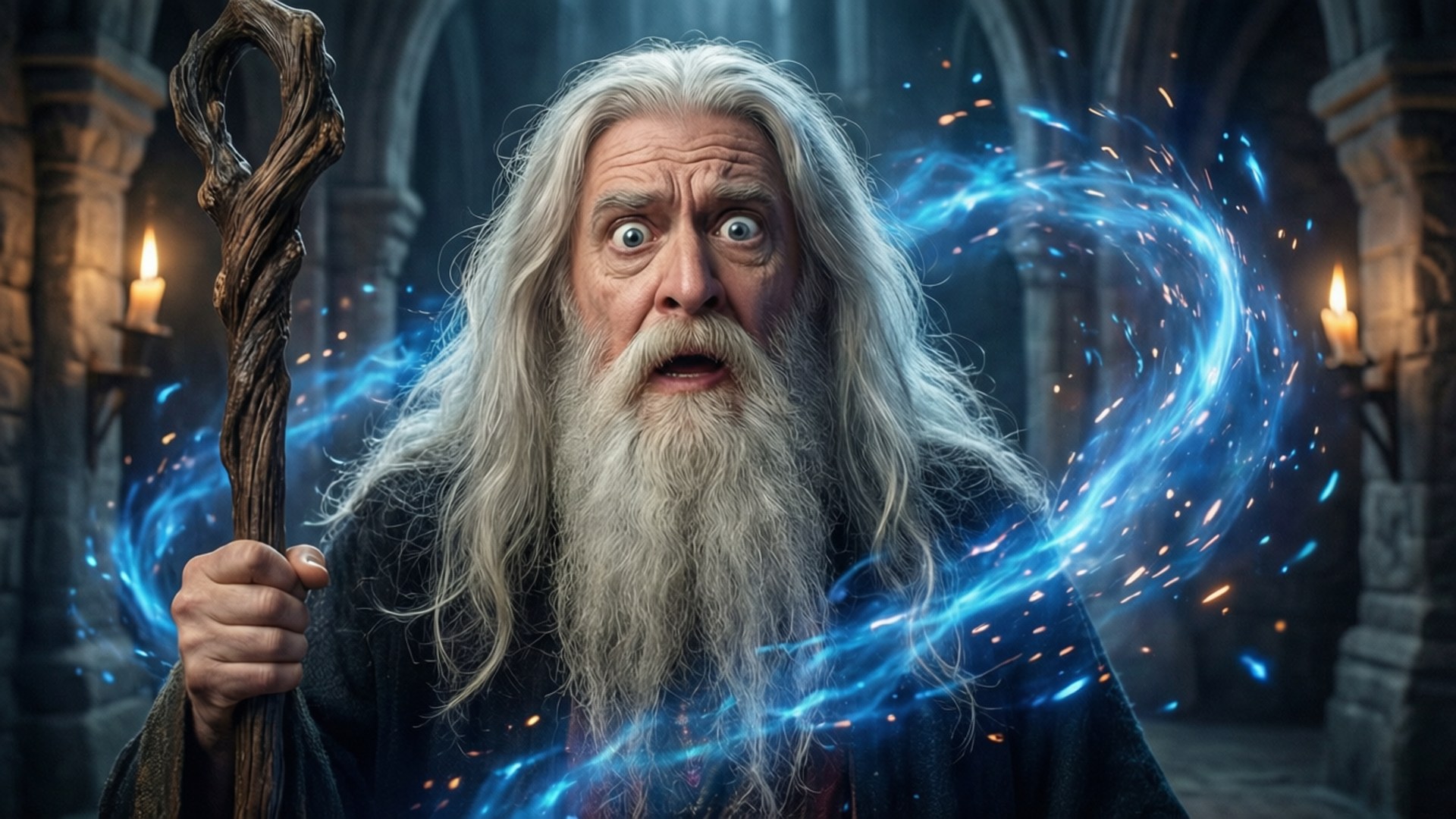 Wizard Shocked Magic by Wallpapers.art Studio